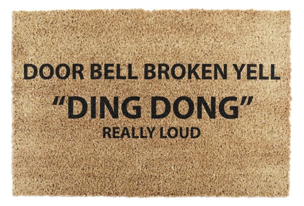 Rohožka z kokosového vlákna 40x60 cm Yell Ding Dong – Artsy Doormats