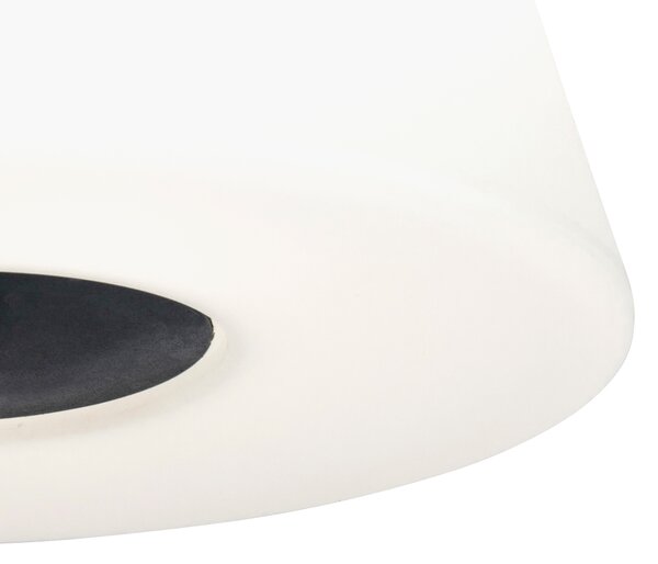 Chytrá moderní venkovní stojací lampa s černým tělem a bílým stínítkem vč. Wifi A60 - Virginia