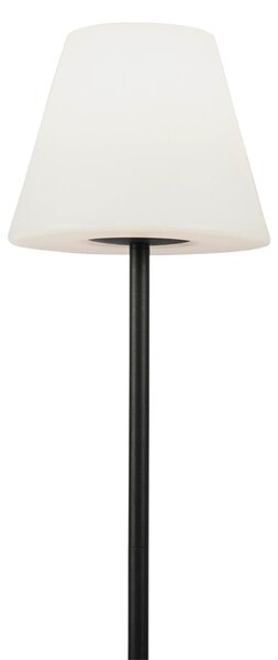 Chytrá moderní venkovní stojací lampa s černým tělem a bílým stínítkem vč. Wifi A60 - Virginia