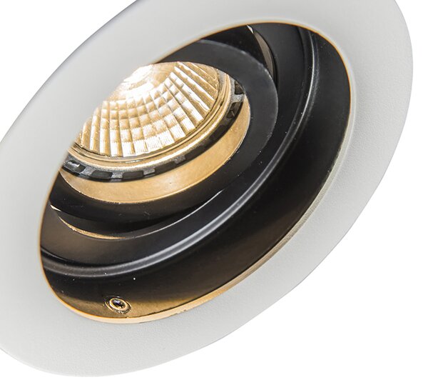Chytré zapuštěné bodové svítidlo bílé s ocelí vč. Wifi GU10 - Rondoo