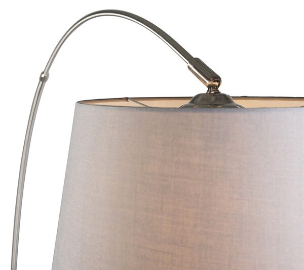 Chytrá oblouková lampa ocelový stínidlo šedá vč. WiFi A60 - Arc Basic