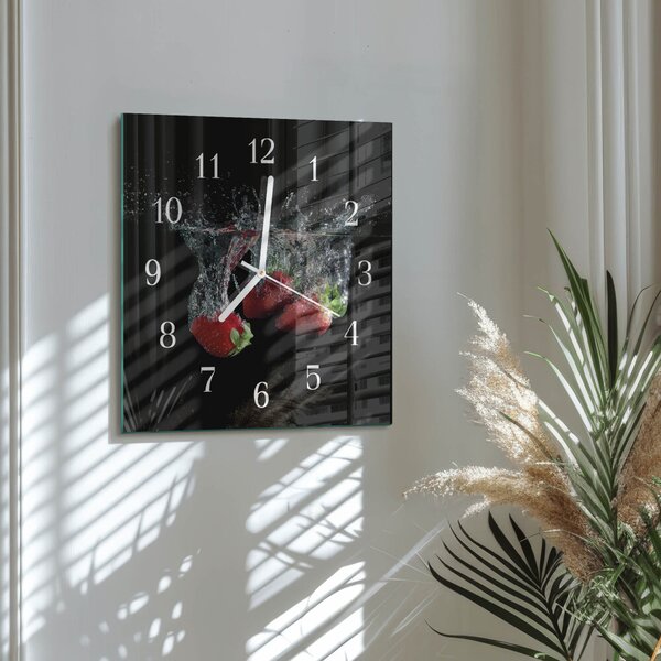 Skleněné hodiny Jahody zskb-30x30-00057644