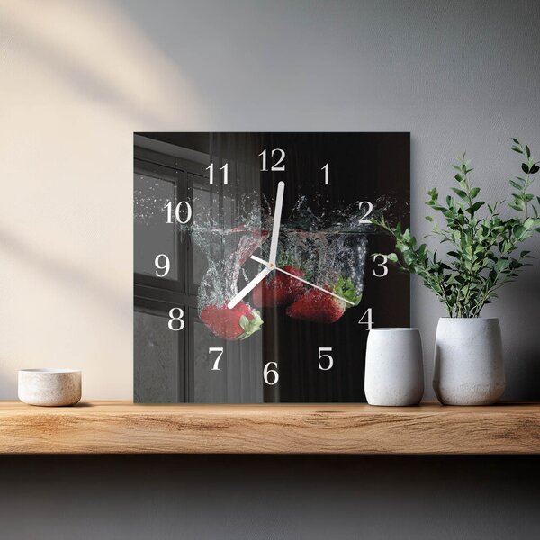 Skleněné hodiny Jahody zskb-30x30-00057644