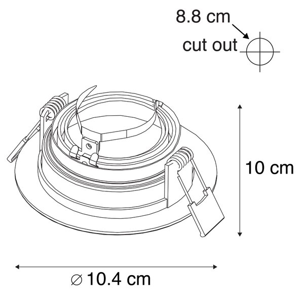 Chytré moderní zapuštěné bodové svítidlo ocelové vč. Wifi GU10 světelného zdroje - Rondoo