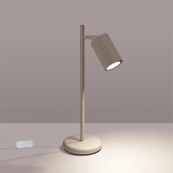 Stolní lampa Karbon, 1x tmavěbéžové hliníkové stínítko