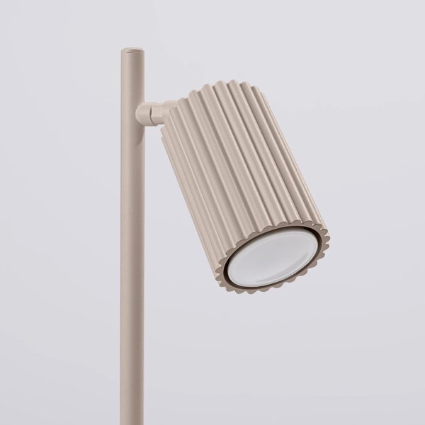Stolní lampa Karbon, 1x tmavěbéžové hliníkové stínítko