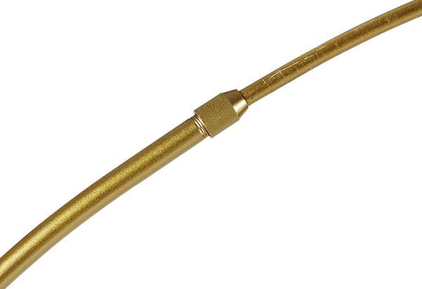 Moderní oblouková lampa mosazná s bílým stínítkem - Arc Basic