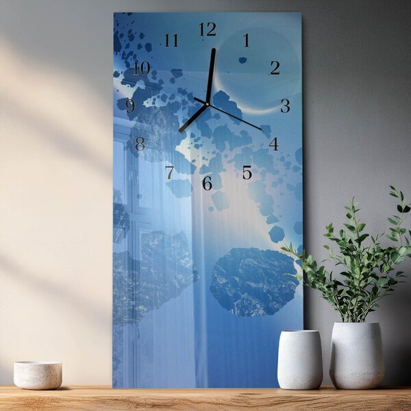 Skleněné hodiny vertikální Nebeské kameny zsppc-30x60-00181251