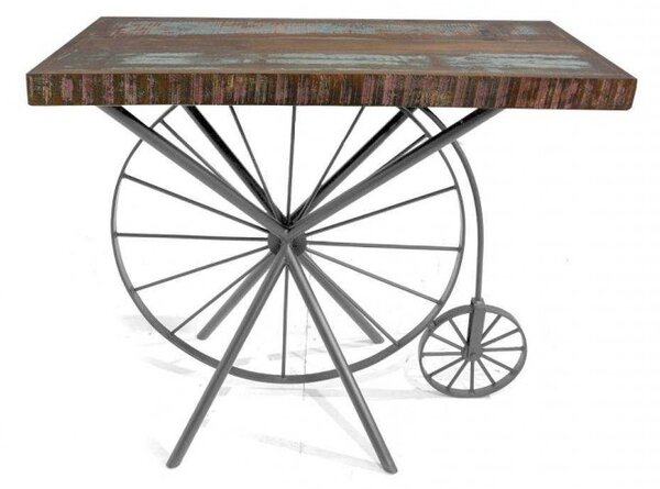 Rustikální konzolový stolek z masivního dřeva Bike