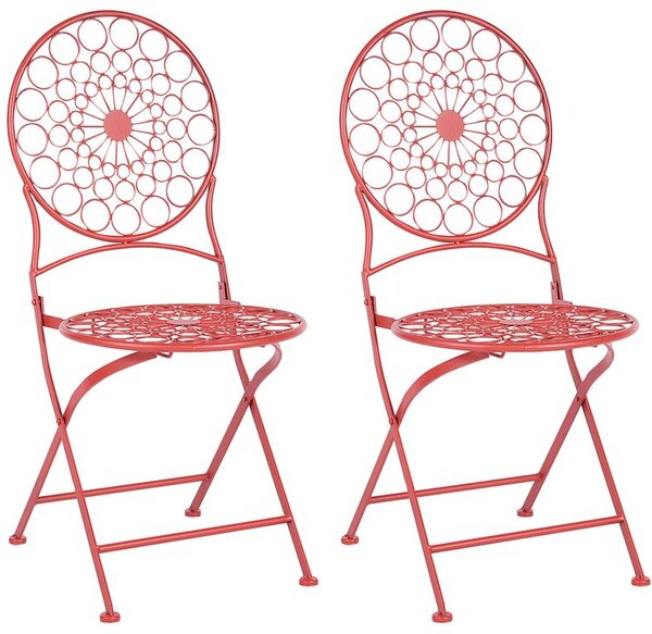 Set 2 ks zahradních židlí Shealee (červená). 1075825