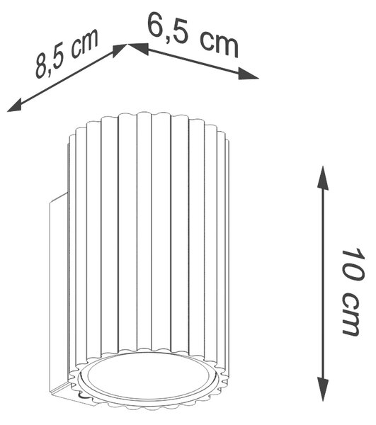 Nástěnné svítidlo Karbon, 1x tmavěbéžové hliníkové stínítko, (10 cm)
