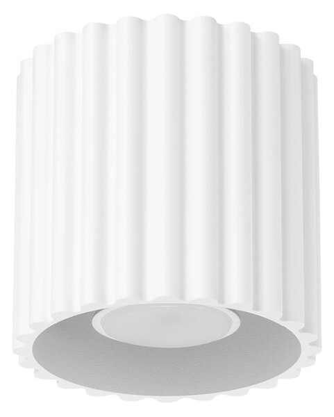 Stropní svítidlo Aura, 1x bílé hliníkové stínítko, (10 cm)