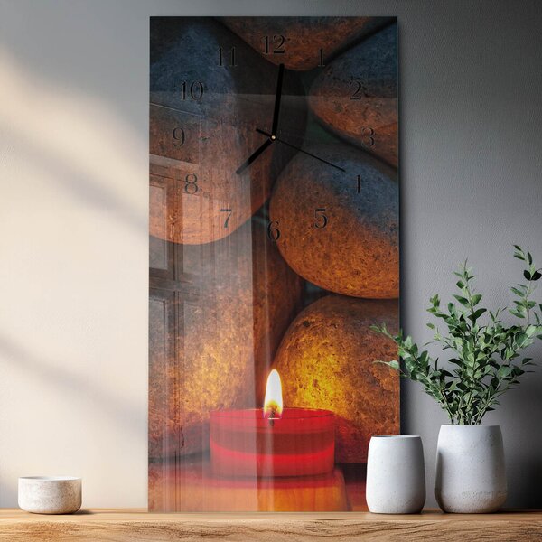 Skleněné hodiny vertikální Kameny zsppc-30x60-00178200