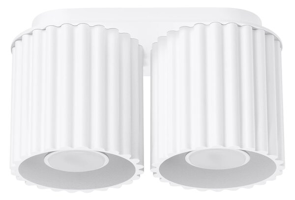 Stropní svítidlo Aura, 2x bílé hliníkové stínítko, (10 cm)