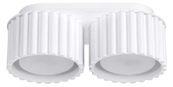 Stropní svítidlo Aura, 2x bílé hliníkové stínítko, (6 cm)