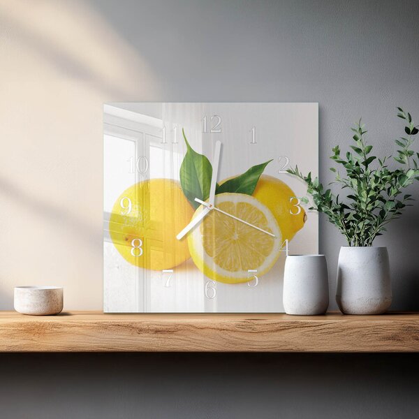 Skleněné hodiny Citrony zskb-30x30-00086478