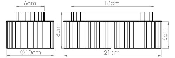 Stropní svítidlo Aura, 2x tmavěbéžové hliníkové stínítko, (6 cm)