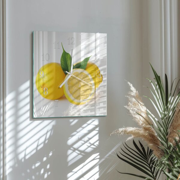 Skleněné hodiny Citrony zskb-30x30-00086478