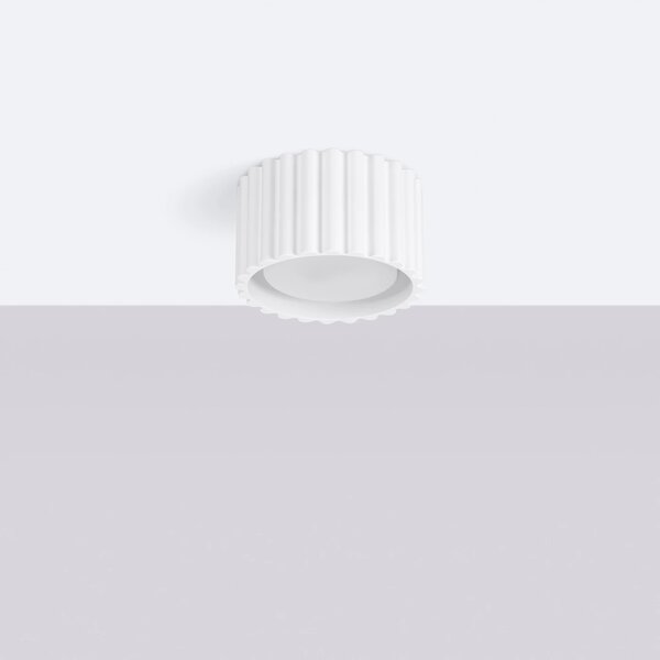 Stropní svítidlo Aura, 1x bílé hliníkové stínítko, (6 cm)