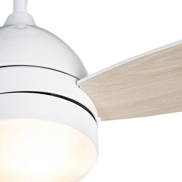 Stropní ventilátor bílý s potiskem dřeva 96 cm s dálkovým ovládáním - Rotar