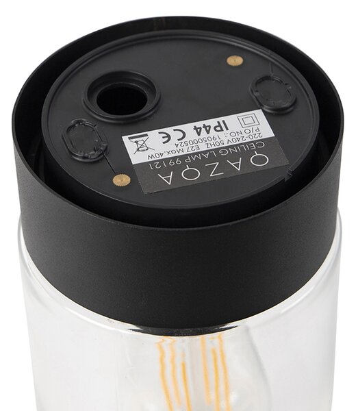 Moderní stropní svítidlo černé 22,6 cm IP44 - Jarra