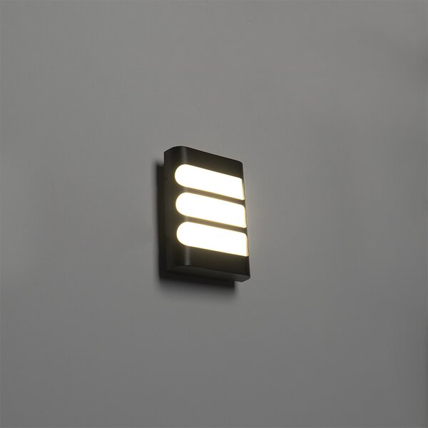 Moderní nástěnné svítidlo černé vč. LED IP44 - Gaev