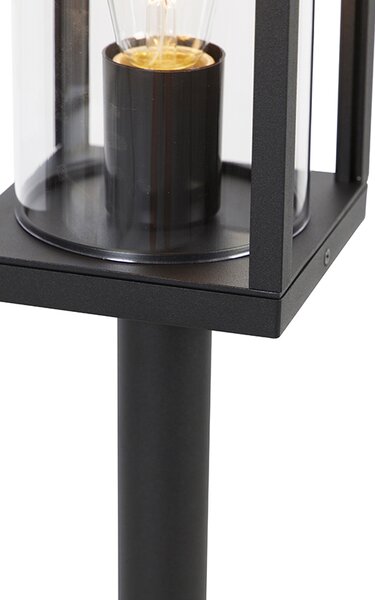 Stojací venkovní lampa černá 100 cm se zemním hrotem a kabelovou průchodkou - Charlois