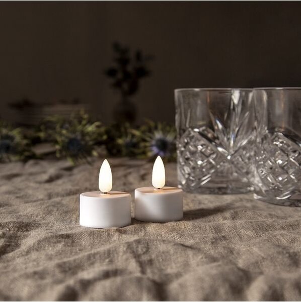 Čajová LED svíčka Flamme White – set 2 ks