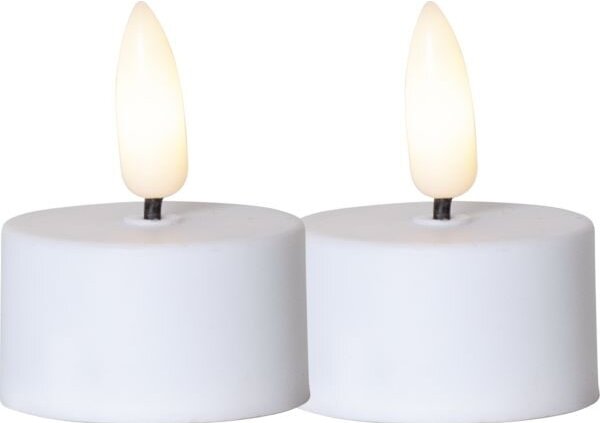 Čajová LED svíčka Flamme White – set 2 ks