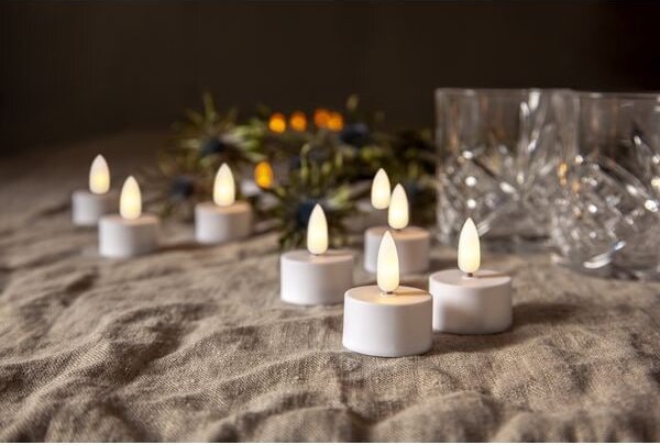Čajová LED svíčka Flamme White – set 2 ks