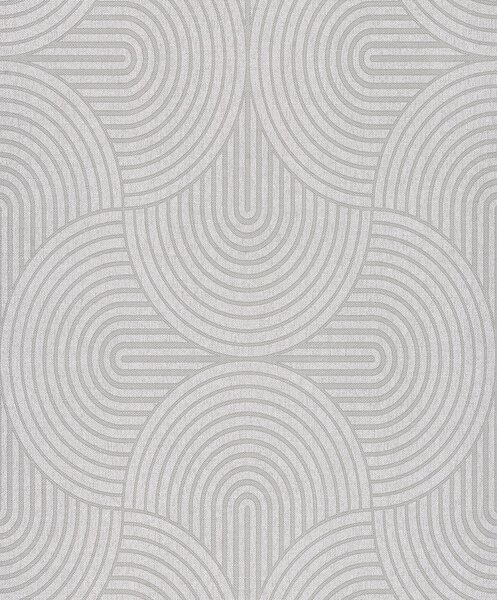 Vliesová tapeta na zeď, šedo-stříbrná, grafická, Art Deco, EAR604, The Texture Book, Masureel