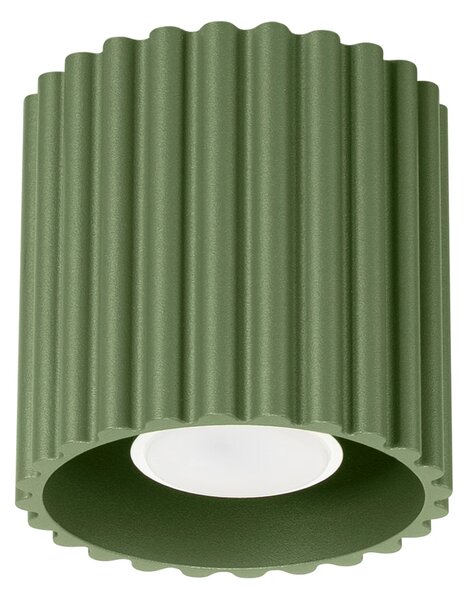 Stropní svítidlo Aura, 1x olivově zelené hliníkové stínítko, (10 cm)