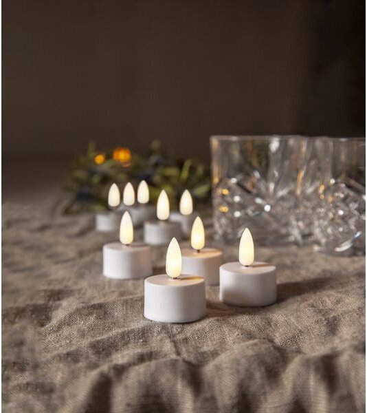 Čajová LED svíčka Flamme White – set 2 ks