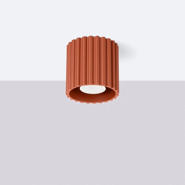 Stropní svítidlo Aura, 1x okrově červené hliníkové stínítko, (10 cm)