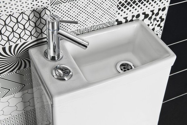 Aqualine HYGIE WC kombi s umývátkem, zadní/spodní odpad, bílá PB104W