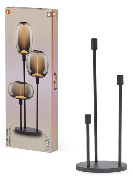 Stojací svítidlo Decor Stick, 3×E27, tmavě šedé