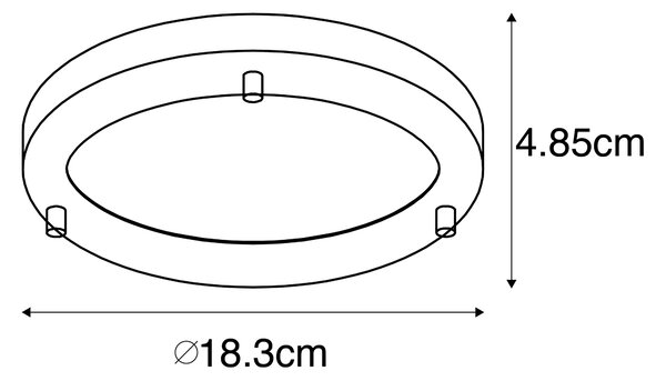 Moderní stropní svítidlo zlaté 18 cm IP44 - Yuma