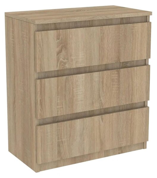 Komoda z dubu Sonoma s zásuvkami, íka 70 cm, 3 zásuvky, vhodná do lonice i obývacího pokoje. VÝROBCE:
