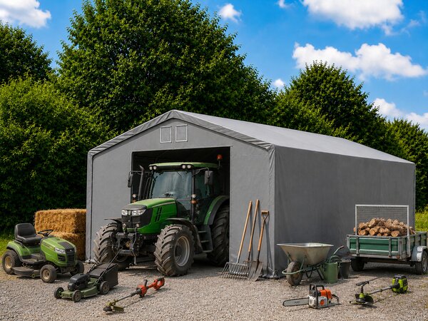 Mobilní skladová hala 8x12m - šedá barva Šedá