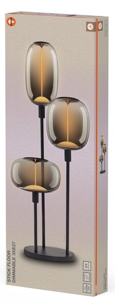 Stojací svítidlo Decor Stick, 3×E27, tmavě šedé