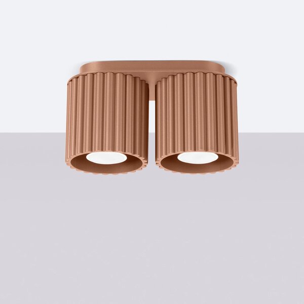 Stropní svítidlo Aura, 2x hnědé hliníkové stínítko, (10 cm)