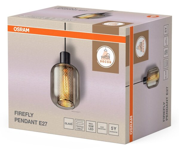 Závěsné svítidlo Firefly, 1x E27, Černé