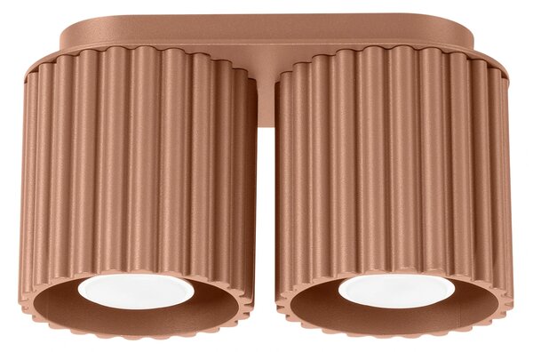 Stropní svítidlo Aura, 2x hnědé hliníkové stínítko, (10 cm)