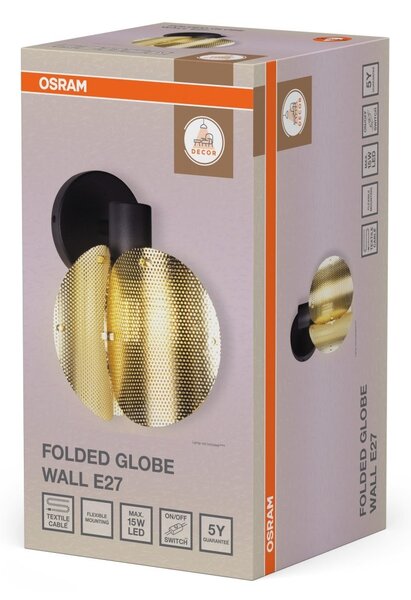 Zlaté nástěnné svítidlo Globe Skládaný design