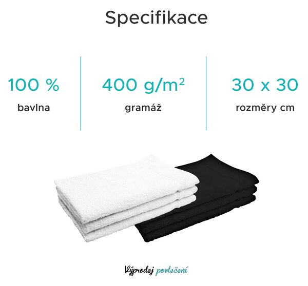 Ručník Classic 30x30 cm bílý, 100% bavlna