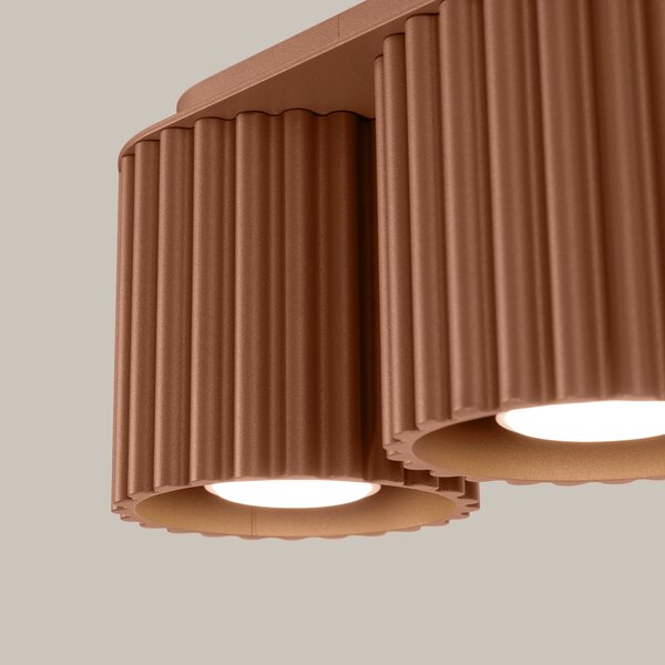Stropní svítidlo Aura, 2x hnědé hliníkové stínítko, (10 cm)