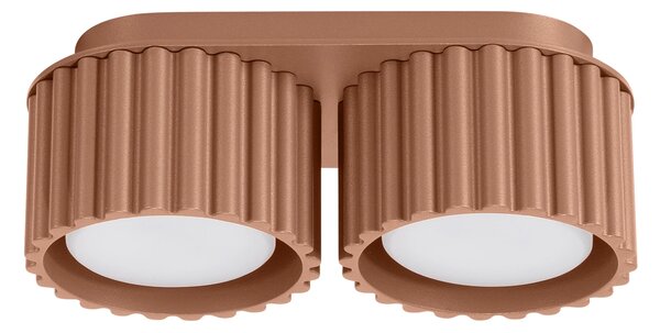 Stropní svítidlo Aura, 2x hnědé hliníkové stínítko, (6 cm)