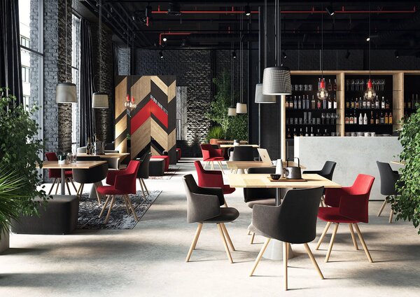 LD SEATING - Designová židle MELODY MEETING 360-D s dřevěnou podnoží