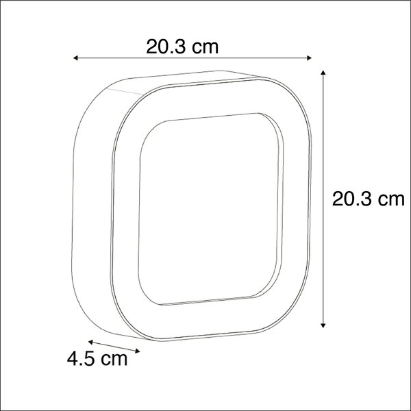 Nástěnné a stropní svítidlo šedé čtvercové IP54 - Ariel