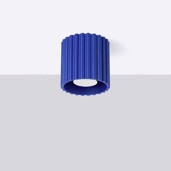 Stropní svítidlo Aura, 1x modré hliníkové stínítko, (10 cm)